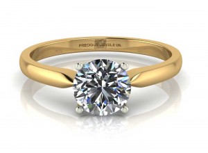 18ct Yellow Gold Single Stone Diamond Engagement Ring H SI 0.25 Carats