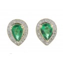 9ct Yellow Gold Diamond And Emerald Earring 0.20 Carats
