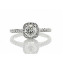 18ct White Gold Engagement Halo Diamond Ring 0.94 Carats