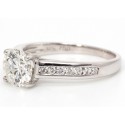 18ct White Gold Single Stone Claw Set With Stone Set Shoulders Diamond Ring (0.90) 1.06 Carats