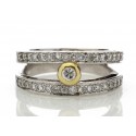 18ct White Gold Double Band Half Eternity Diamond Ring 0.74 Carats
