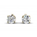 9ct Yellow Gold Single Stone Four Claw Set Diamond Earring H SI 0.25 Carats