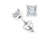 Platinum Four Claw Diamond Stud Earrings 1.50 Carats