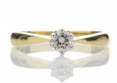 18ct Yellow Gold Round Brilliant Cut Diamond Engagement Ring H SI 0.25 Carats