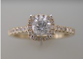 18ct Yellow Gold Engagement Ring With Halo Setting 0.99 Carats