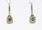 18ct Yellow Gold Fishhook Diamond Earring D SI 1.20 Carats
