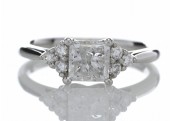 18ct White Gold Single Stone Princess Cut Diamond Ring 1.25 Carats