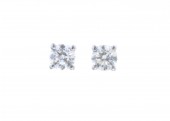 18ct White Gold Diamond Stud Earrings D SI 0.40 Carats