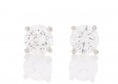 18ct White Gold Diamond Stud Earrings D SI 0.60 Carats