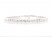 18ct White Gold Tennis Diamond Bracelet 5.50 Carats
