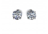 9ct White Gold Diamond Solitaire Stud Earrings D SI 0.20 Carats