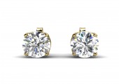 9ct Yellow Gold Diamond Solitaire Stud Earrings D SI 0.40 Carats