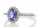 18ct White Gold Diamond And Oval Tanzanite Halo Engagement Ring