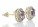 9ct Yellow Gold Amethyst and Diamond Halo Earring 0.18 Carats