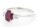 18ct White Gold Three Stone Oval Centre Diamond And Ruby Ring 0.32 Carats