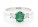 18ct White Gold Three Stone Oval Centre Diamond And Emerald Ring 0.34 Carats