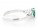 18ct White Gold Three Stone Oval Centre Diamond And Emerald Ring 0.34 Carats