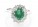 18ct White Gold Oval Cluster Diamond And Emerald Ring 0.84 Carats