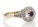 9ct Yellow Gold Round Cluster Claw Set Diamond Amethyst Ring 0.21 Carats
