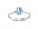 9ct White Gold Diamond And Blue Topaz Oval Shaped Ring 0.01 Carats