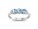 9ct White Gold Diamond & Blue Topaz Half Eternity Ring 0.01 Carats