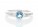 9ct White Gold Channel Set Semi Eternity Diamond Blue Topaz Ring 0.10 Carats