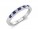 9ct White Gold Diamond And Sapphire Half Eternity Ring 0.12 Carats