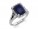 9ct White Gold Diamond And Created Ceylon Sapphire Ring 0.11 Carats