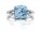 9ct White Gold Diamond And Cushion Cut Blue Topaz Ring 0.06 Carats