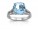 9ct White Gold Diamond And Blue Topaz Engagement Ring 0.07 Carats