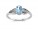 9ct White Gold Diamond And Oval Shaped Blue Topaz Twist Ring 0.01 Carats