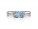 9ct White Gold Diamond And Blue Topaz Split Shank Ring 0.01 Carats