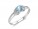 9ct White Gold Diamond And Blue Topaz Split Shank Ring 0.01 Carats