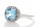 9ct White Gold Blue Topaz Diamond Ring 0.07 Carats