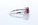 9ct White Gold Fancy Cluster Diamond And Created Ruby Ring 