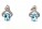 9ct White Gold Diamond And Blue Topaz Twist Earrings 0.02 Carats