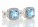 9ct White Gold Blue Topaz Diamond Earring 0.08 Carats