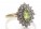 9ct Marquise Cluster Claw Set Diamond Peridot Ring 0.60 Carats