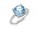 9ct White Gold Diamond And Cushion Cut Blue Topaz Ring 0.04 Carats