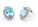 9ct White Gold Diamond And Blue Topaz Cluster Earrings 0.03 Carats