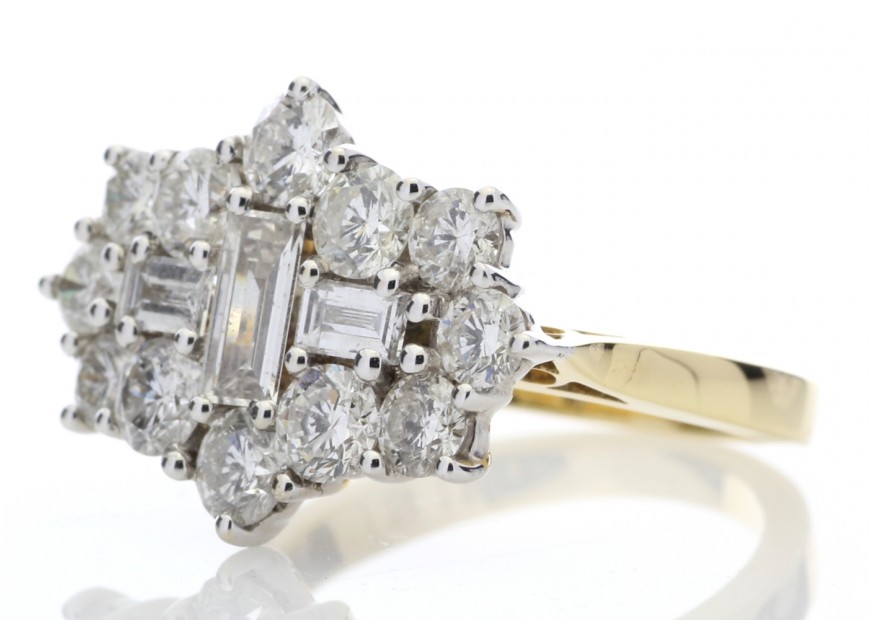14K White Gold Real Diamond Cluster Engagement Ring – goldia.co.uk
